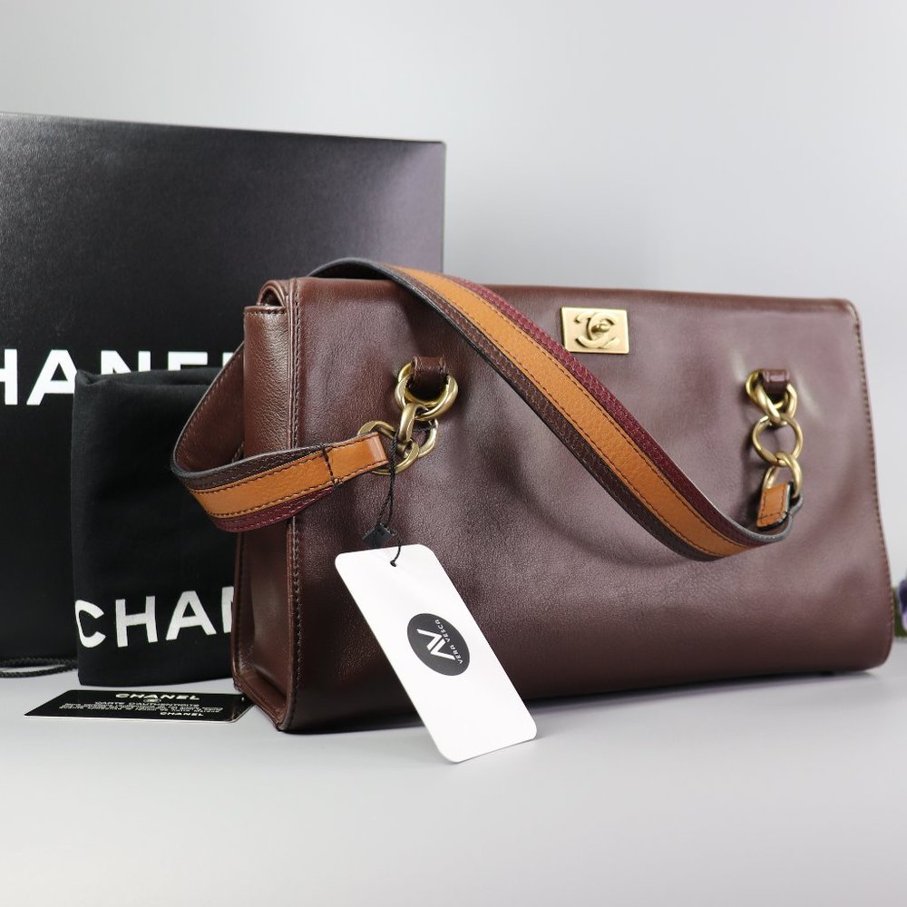 Sold💜CHANEL Soft Calf Skin Shoulder Bag FULL SET